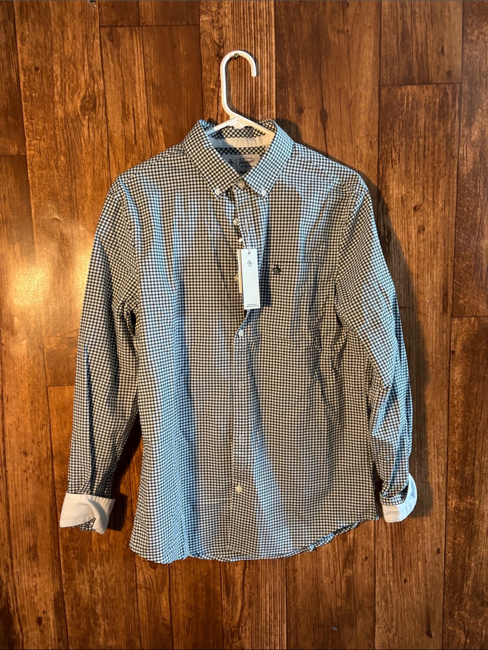 NWT Penguin By Munsingwear Men's Black and White Button-Down Shirt